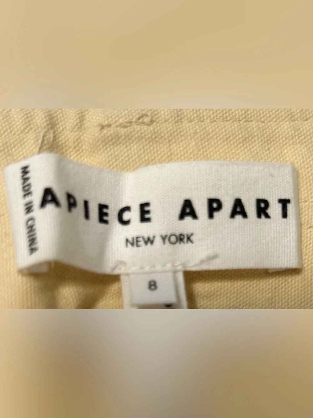 Apiece Apart Butter Yellow Wide Leg Trousers Cotton Size 8